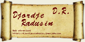 Đorđe Radusin vizit kartica